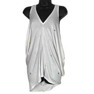 PLAYBOY White Tank Top With Playboy Studs All Over The Front Size XS